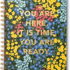 Compendium Spiral Notebook - You are here, it is time, you are ready. — A Designer Spiral Notebook with 192 Lined Pages, College Ruled, 7.5”W x 9.25”H